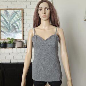 Aritzia TALULA Gray Spaghetti Strap Top sweetheart Neckline